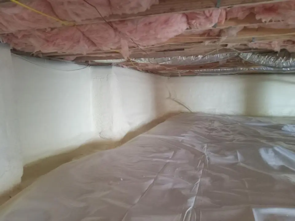 Crawl space encapsulation with closed-cell spray foam for Attic Insulation in Byram