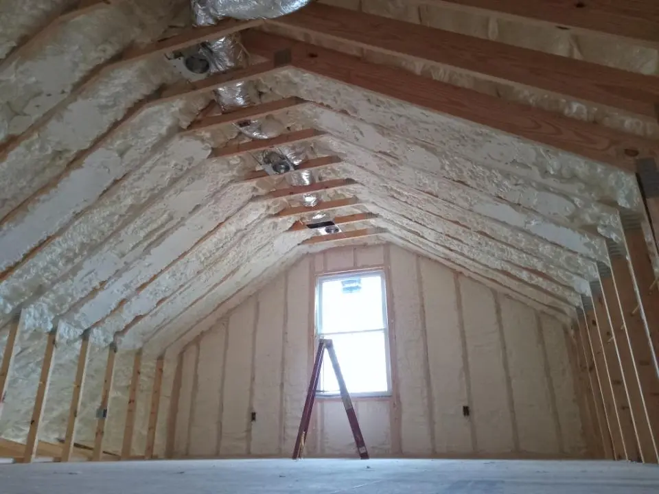 Spray foam roofing application for Crawl Space Insulation project in Byram